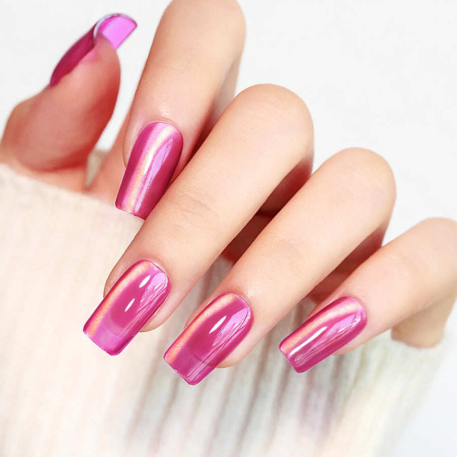 MIZHSE Cat Eye Gel Nail Polish, Dawn Cat Eye Effect Magnetic Gel Polish Set, 8 Colors Crystal Jelly Pink Red Green Purple Nail Gel with Magnet Stick Soak off Nail Art Gift for Women Acrylic Daily