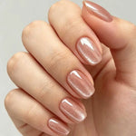 Summer Glass Bead Nude Nail Strengthener - 10Ml Mirror-Clear Nude Glass Nail Hardener, No Lamp Required, Natural Quick-Dry Formula, Mirror-Like Natural Reflective Effect, Strengthens Nails, Long-Lasting Formula, High-Gloss Finish, Suitable for Weak Nails