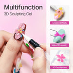 [Pre-Orde] MIZHSE 3D Nail Art Gel Kit – Multi-Color Set for Flowers, Charms & Creative Designs | Non-Sticky Builder Gel