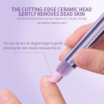 Ceramic Cuticle Oil Pusher Pen,3-In-1 Cuticle Remover Buffer Pen with Tools
