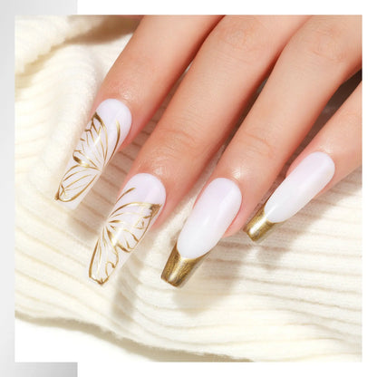 MIZHSE Gold and Silver Liquid Chrome Gel Liner Nail Art 3D Mirror Gel Paint 7ML, Metal Glossy Painting, Drawing Line Swirl, French Nail Design, Dotting Soak-Off Manicure Set
