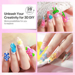 [Pre-Orde] MIZHSE 3D Nail Art Gel Kit – Multi-Color Set for Flowers, Charms & Creative Designs | Non-Sticky Builder Gel