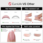 Milky White Press on Nails | Curvlife Nail | 30Pcs | Glossy Natural Finish | Easy Apply, Comfortable & Durable | Daily, Business & Elegant Nail Art | Summervibes