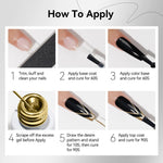 MIZHSE Gold and Silver Liquid Chrome Gel Liner Nail Art 3D Mirror Gel Paint 7ML, Metal Glossy Painting, Drawing Line Swirl, French Nail Design, Dotting Soak-Off Manicure Set