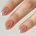 Summer Glass Bead Nude Nail Strengthener - 10Ml Mirror-Clear Nude Glass Nail Hardener, No Lamp Required, Natural Quick-Dry Formula, Mirror-Like Natural Reflective Effect, Strengthens Nails, Long-Lasting Formula, High-Gloss Finish, Suitable for Weak Nails