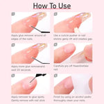 Curvlife 10G Semi-Solid Glue and 20Ml Pinpoint Glue Remover Kit - Gel for Press on Nails, Quick Dry No UV Lamp Needed with Gentle Non-Acetone Remover, Fake Nail Tips