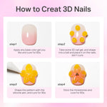 [Pre-Orde] MIZHSE 3D Nail Art Gel Kit – Multi-Color Set for Flowers, Charms & Creative Designs | Non-Sticky Builder Gel