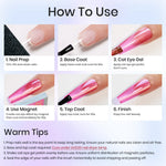 MIZHSE Cat Eye Gel Nail Polish, Dawn Cat Eye Effect Magnetic Gel Polish Set, 8 Colors Crystal Jelly Pink Red Green Purple Nail Gel with Magnet Stick Soak off Nail Art Gift for Women Acrylic Daily