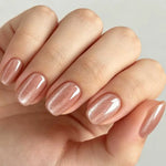 Summer Glass Bead Nude Nail Strengthener - 10Ml Mirror-Clear Nude Glass Nail Hardener, No Lamp Required, Natural Quick-Dry Formula, Mirror-Like Natural Reflective Effect, Strengthens Nails, Long-Lasting Formula, High-Gloss Finish, Suitable for Weak Nails