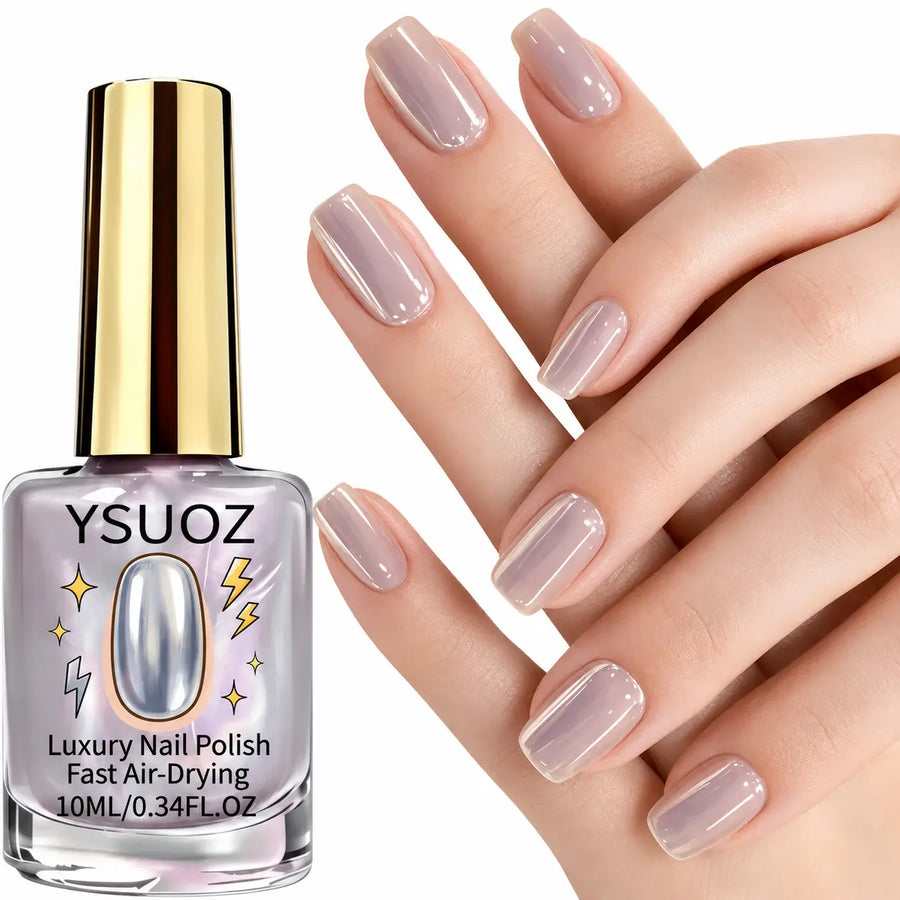 10Ml Sugar Glaze Donut Clove Mirror Aurora Nail Strengthener - Polarized Unicorn Polish, No Light Needed, Natural Drying, Easy Application, High-Gloss Reflective Effect, Jelly Texture, Beauty Enhancer