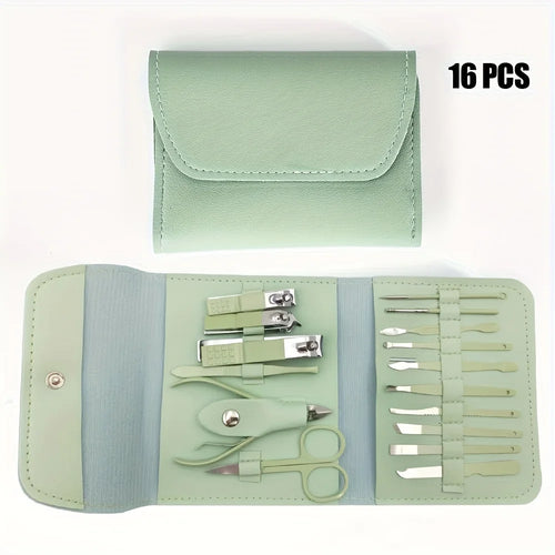 16Pcs Nail Clippers and Nail Trimming Tool Set, a Professional Nail Clipper and Pedicures Tool Kit That Is Easy to Carry