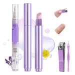 Ceramic Cuticle Oil Pusher Pen,3-In-1 Cuticle Remover Buffer Pen with Tools