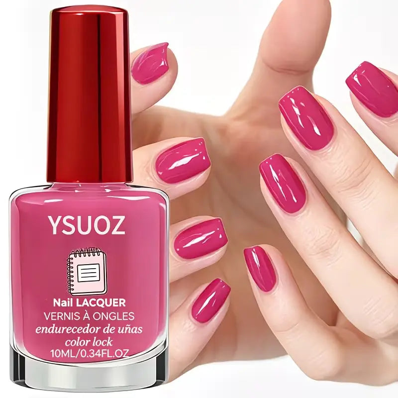 Raspberry Pink Nail Strengthener Nail Polish - No UV Lamp Required, Easy to Use, Suitable for Hands and Ft