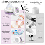 MIZHSE Solid Builder Gel Kit 2PCS 60G – Clear & White 3D Flower Sculpting Nail Gel with Chrome Powder for 3D Nail Art & Extensions