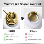 MIZHSE Gold and Silver Liquid Chrome Gel Liner Nail Art 3D Mirror Gel Paint 7ML, Metal Glossy Painting, Drawing Line Swirl, French Nail Design, Dotting Soak-Off Manicure Set